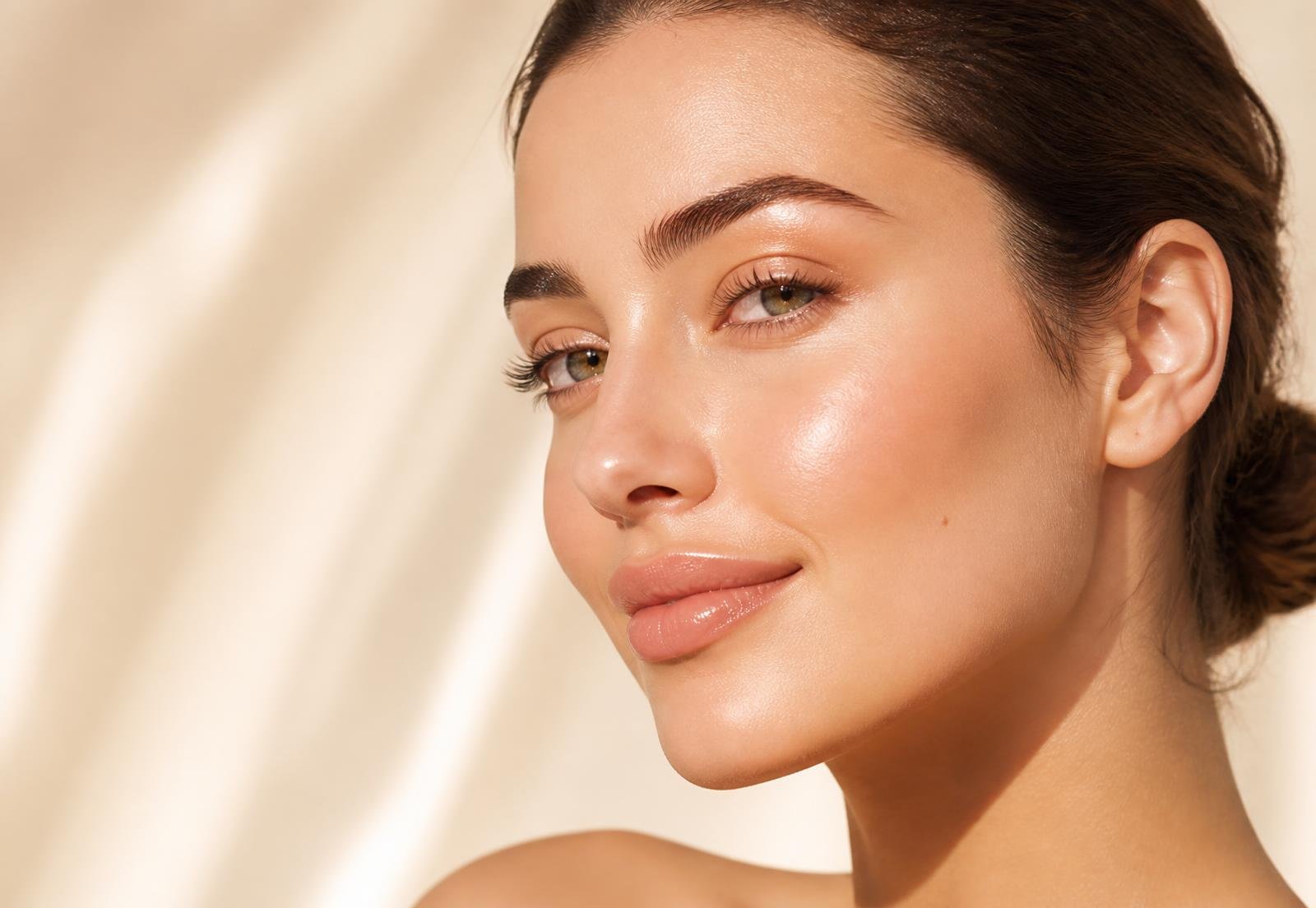 Rosto feminino com pele luminosa e saudável após protocolo facial